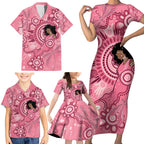 Australia Women's Day Aboriginal Family Matching Short Sleeve Bodycon Dress and Hawaiian Shirt Mother's Love