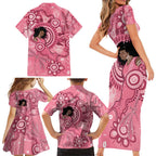 Australia Women's Day Aboriginal Family Matching Short Sleeve Bodycon Dress and Hawaiian Shirt Mother's Love