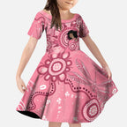 Australia Women's Day Aboriginal Kid Short Sleeve Dress Mother's Love