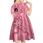 Australia Women's Day Aboriginal Kid Short Sleeve Dress Mother's Love