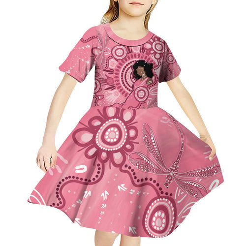 Australia Women's Day Aboriginal Kid Short Sleeve Dress Mother's Love