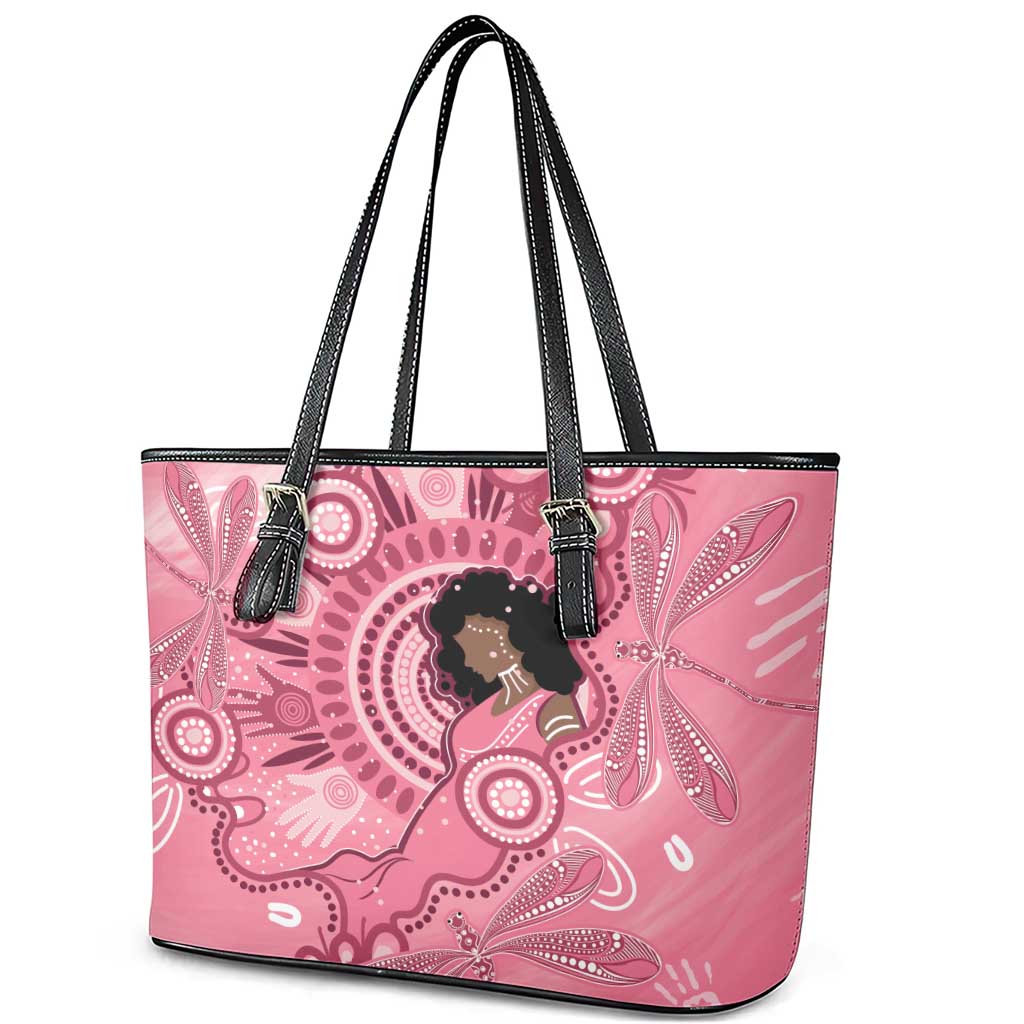 Australia Women's Day Aboriginal Leather Tote Bag Mother's Love