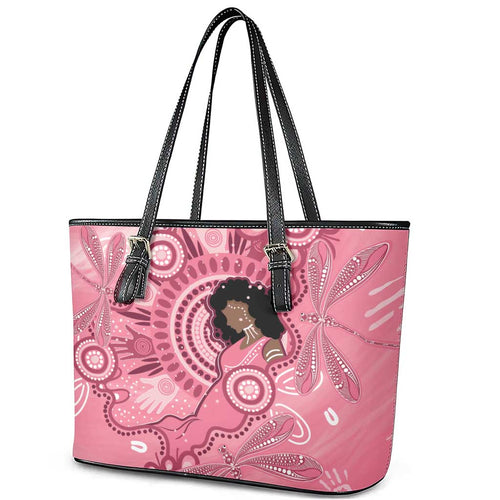 Australia Women's Day Aboriginal Leather Tote Bag Mother's Love