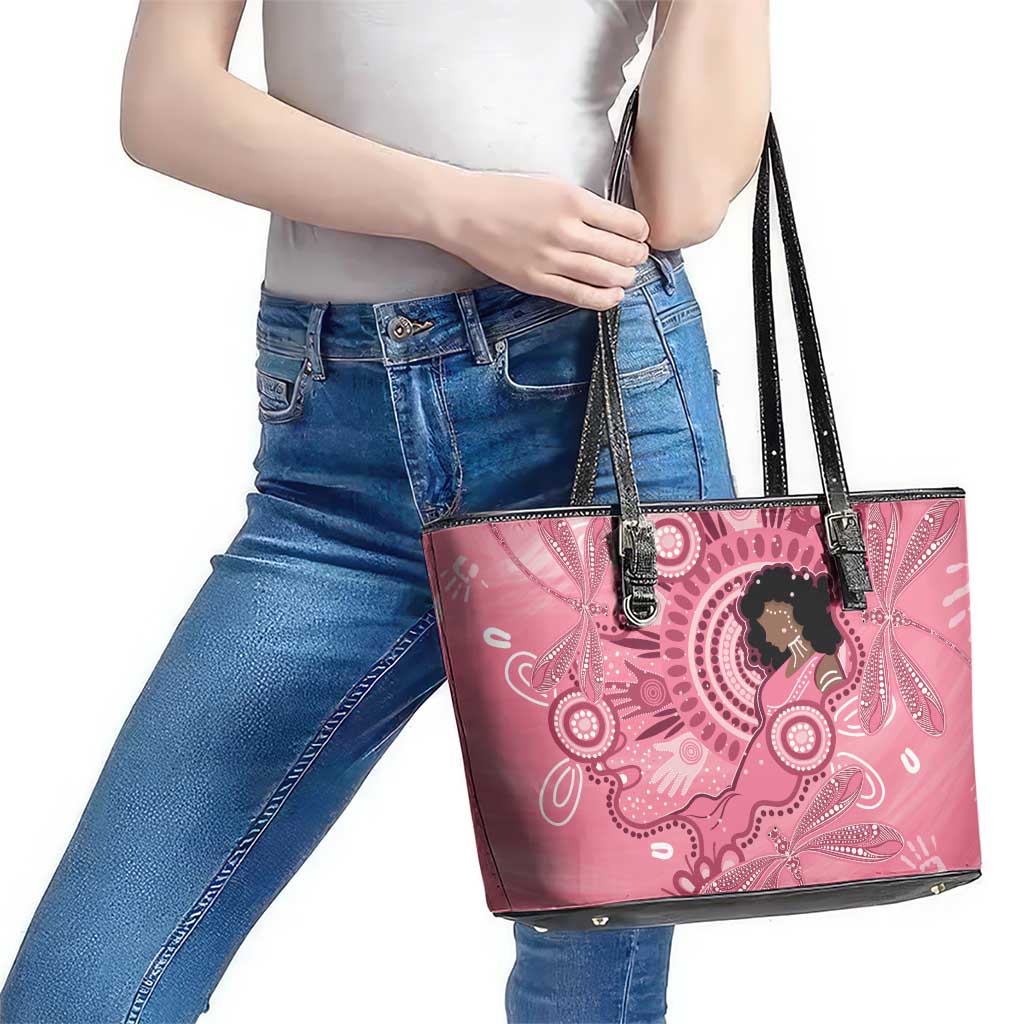Australia Women's Day Aboriginal Leather Tote Bag Mother's Love