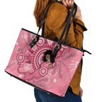 Australia Women's Day Aboriginal Leather Tote Bag Mother's Love
