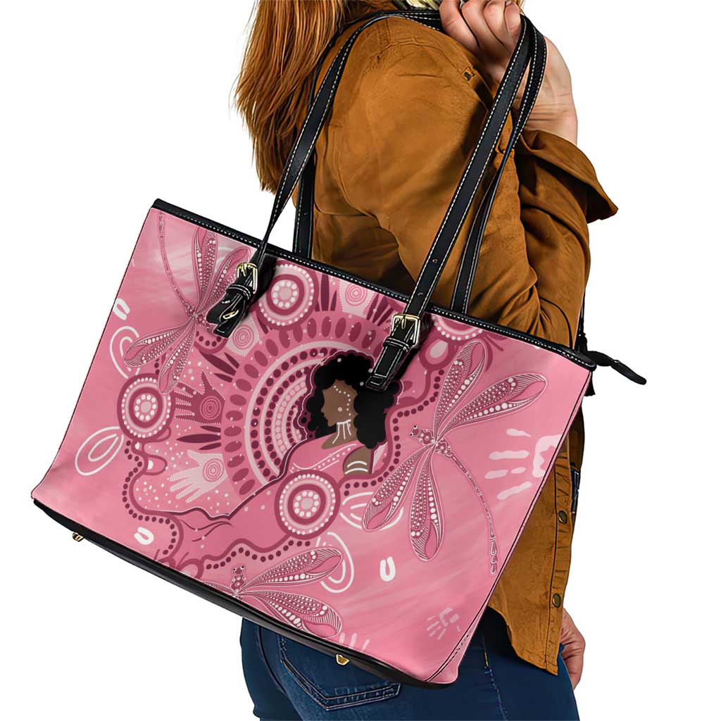 Australia Women's Day Aboriginal Leather Tote Bag Mother's Love