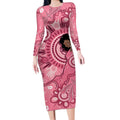 Australia Women's Day Aboriginal Long Sleeve Bodycon Dress Mother's Love