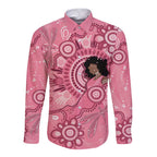 Australia Women's Day Aboriginal Long Sleeve Button Shirt Mother's Love