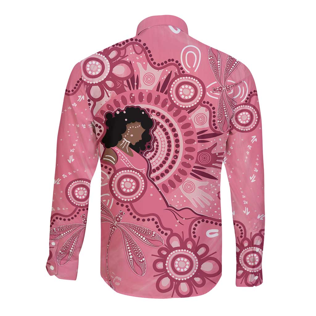 Australia Women's Day Aboriginal Long Sleeve Button Shirt Mother's Love