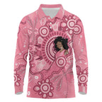 Australia Women's Day Aboriginal Long Sleeve Polo Shirt Mother's Love
