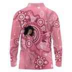 Australia Women's Day Aboriginal Long Sleeve Polo Shirt Mother's Love