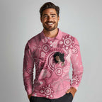 Australia Women's Day Aboriginal Long Sleeve Polo Shirt Mother's Love