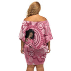 Australia Women's Day Aboriginal Off Shoulder Short Dress Mother's Love