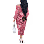 Australia Women's Day Aboriginal Off The Shoulder Long Sleeve Dress Mother's Love