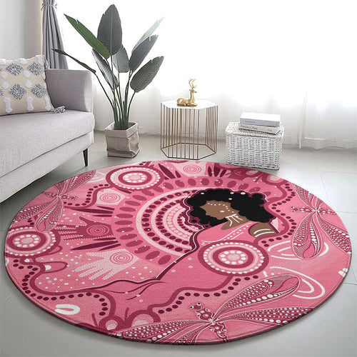 Australia Women's Day Aboriginal Round Carpet Mother's Love