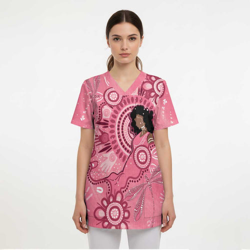 Australia Women's Day Aboriginal Scrub Top Mother's Love - Aussie Hoodie