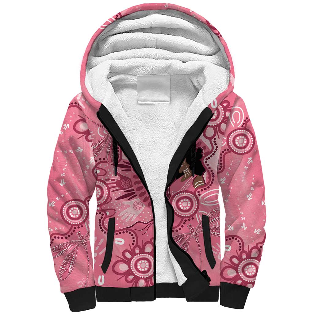 Australia Women's Day Aboriginal Sherpa Hoodie Mother's Love