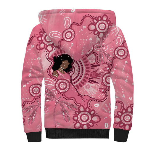 Australia Women's Day Aboriginal Sherpa Hoodie Mother's Love