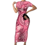Australia Women's Day Aboriginal Short Sleeve Bodycon Dress Mother's Love