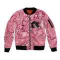 Australia Women's Day Aboriginal Sleeve Zip Bomber Jacket Mother's Love