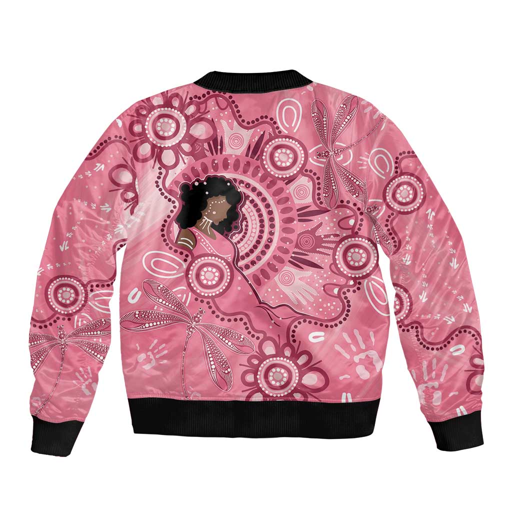 Australia Women's Day Aboriginal Sleeve Zip Bomber Jacket Mother's Love