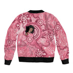 Australia Women's Day Aboriginal Sleeve Zip Bomber Jacket Mother's Love