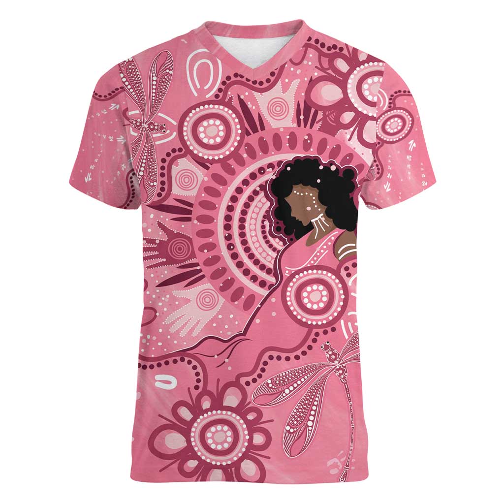 Australia Women's Day Aboriginal Women V-Neck T-Shirt Mother's Love