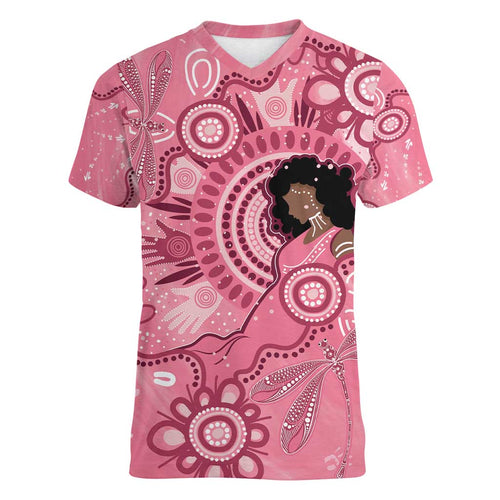 Australia Women's Day Aboriginal Women V-Neck T-Shirt Mother's Love
