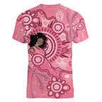 Australia Women's Day Aboriginal Women V-Neck T-Shirt Mother's Love