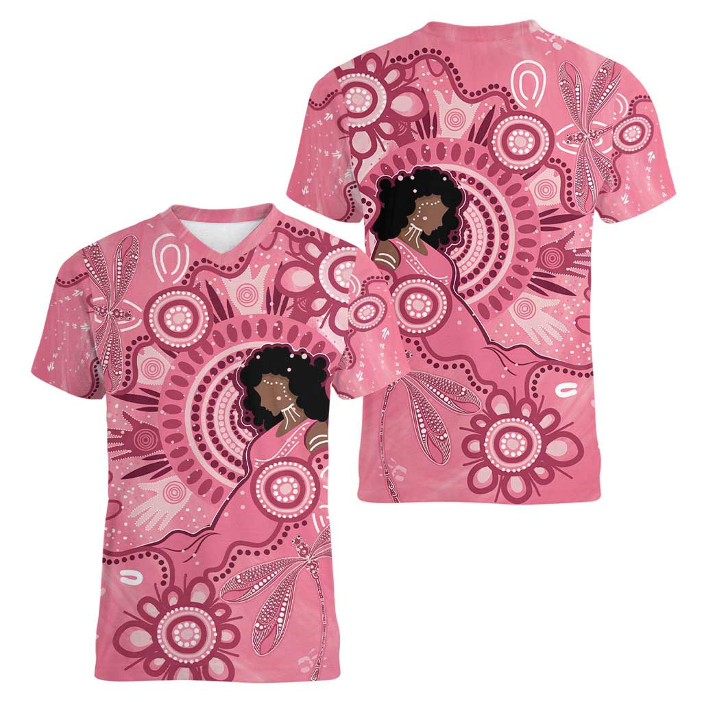 Australia Women's Day Aboriginal Women V-Neck T-Shirt Mother's Love