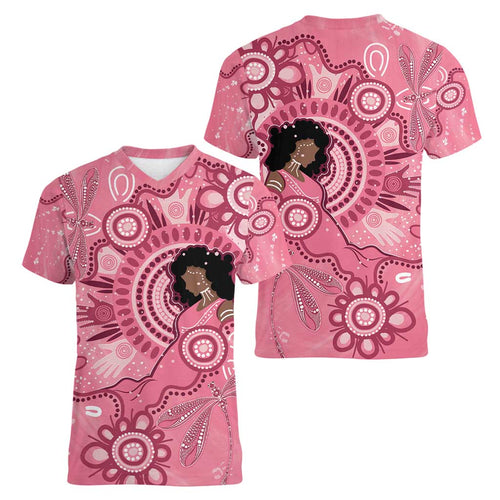 Australia Women's Day Aboriginal Women V-Neck T-Shirt Mother's Love