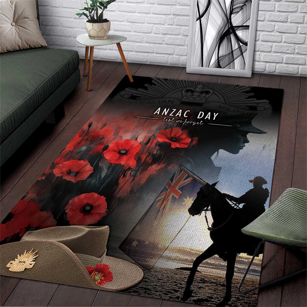 Anzac Day Area Rug Women In War - Lest We Forget