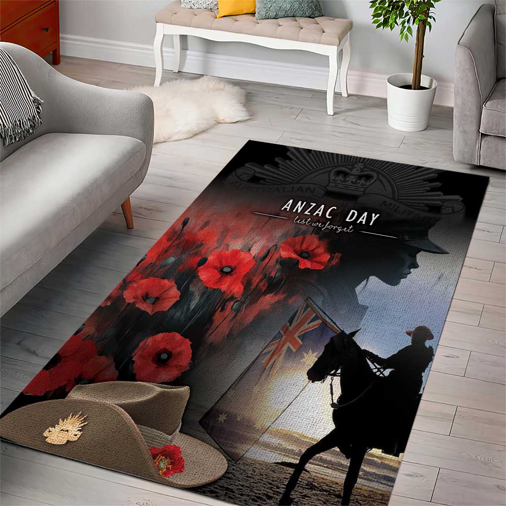 Anzac Day Area Rug Women In War - Lest We Forget