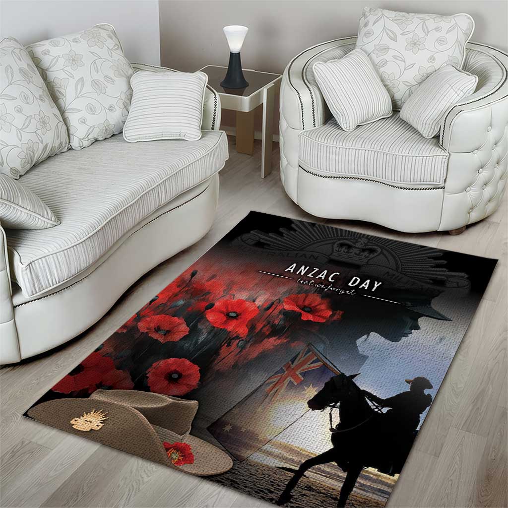 Anzac Day Area Rug Women In War - Lest We Forget