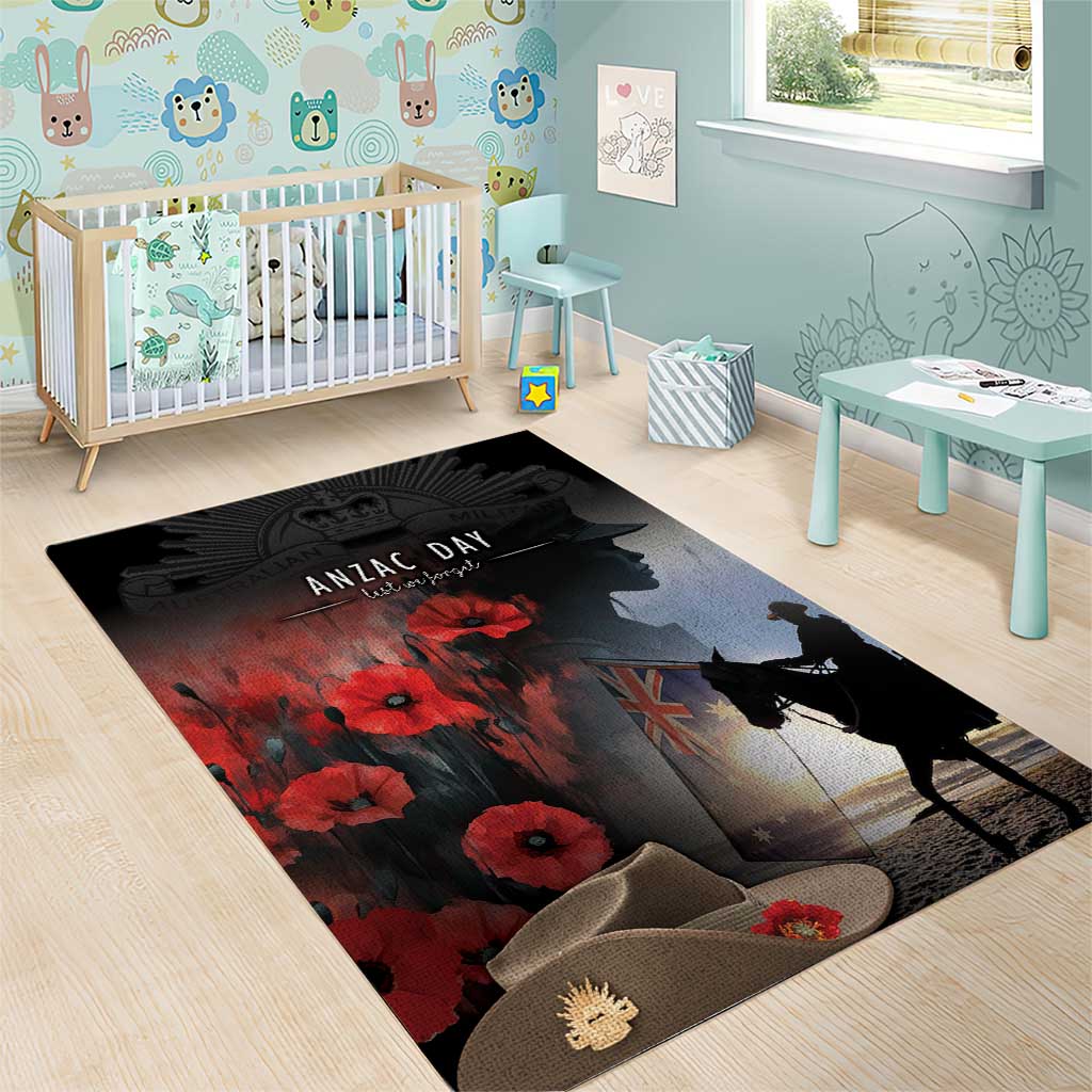 Anzac Day Area Rug Women In War - Lest We Forget