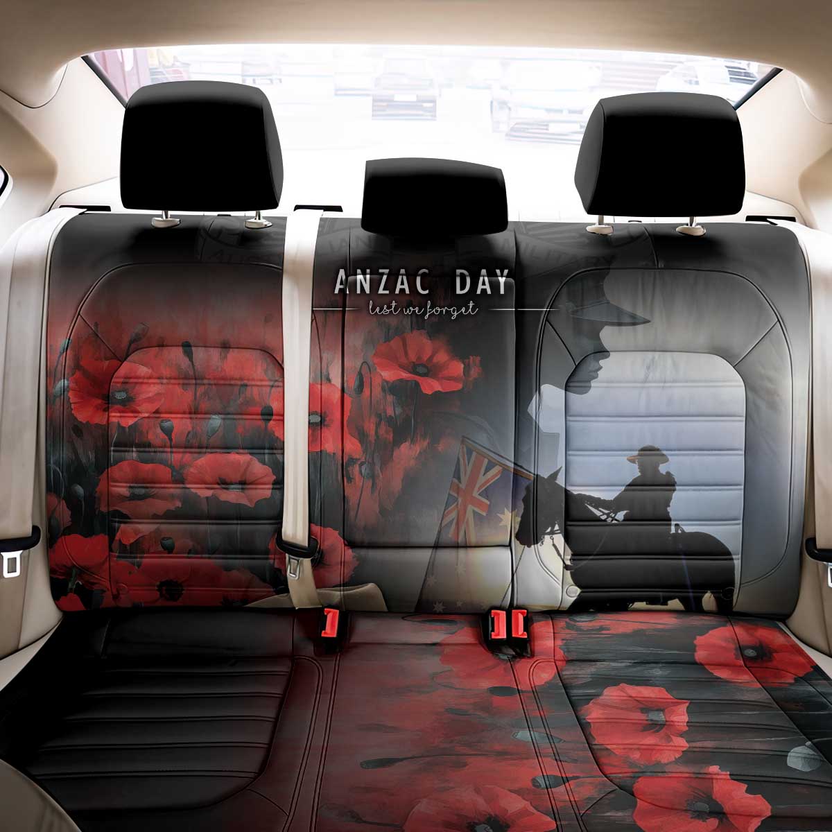 Anzac Day Back Car Seat Cover Women In War - Lest We Forget