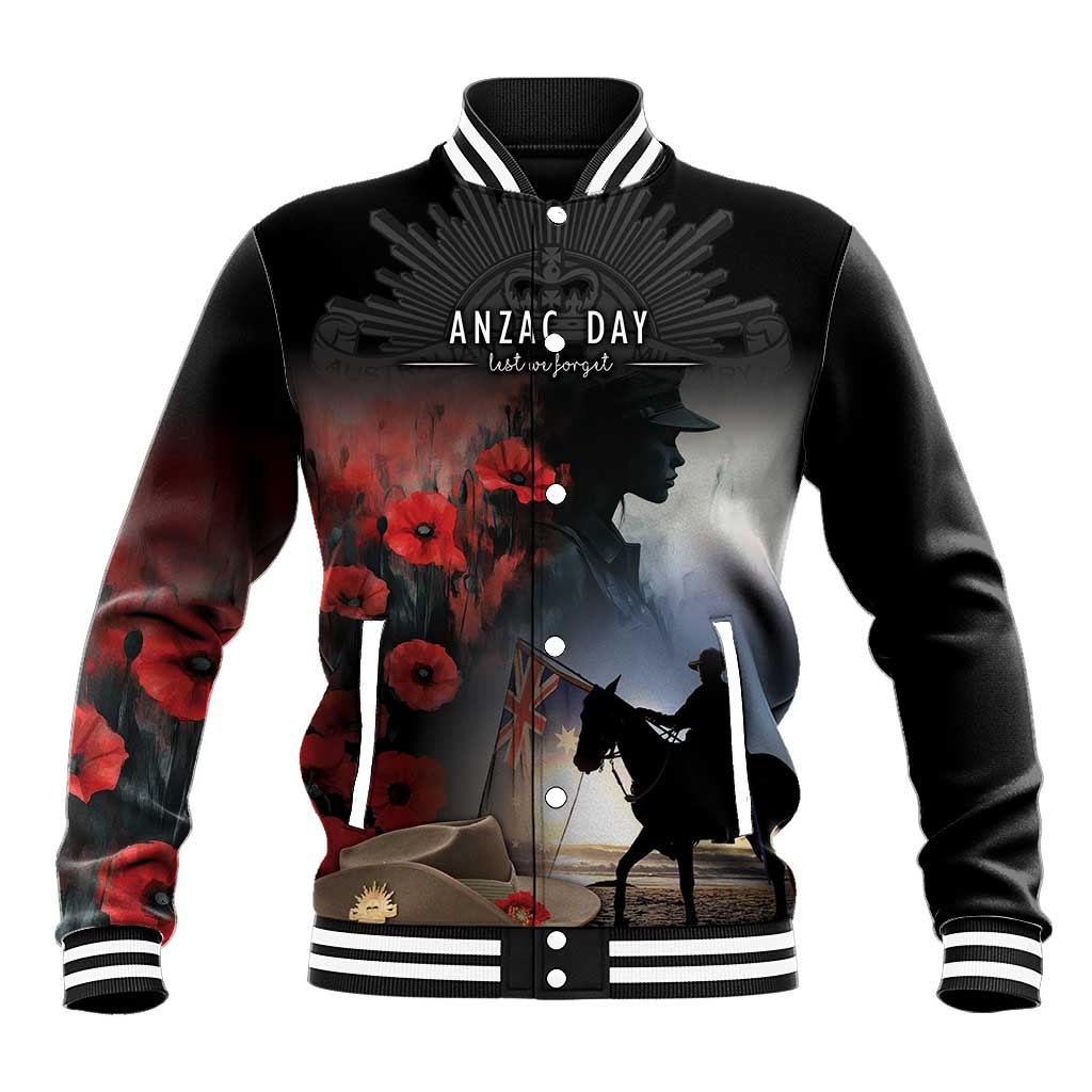 Anzac Day Baseball Jacket Women In War - Lest We Forget
