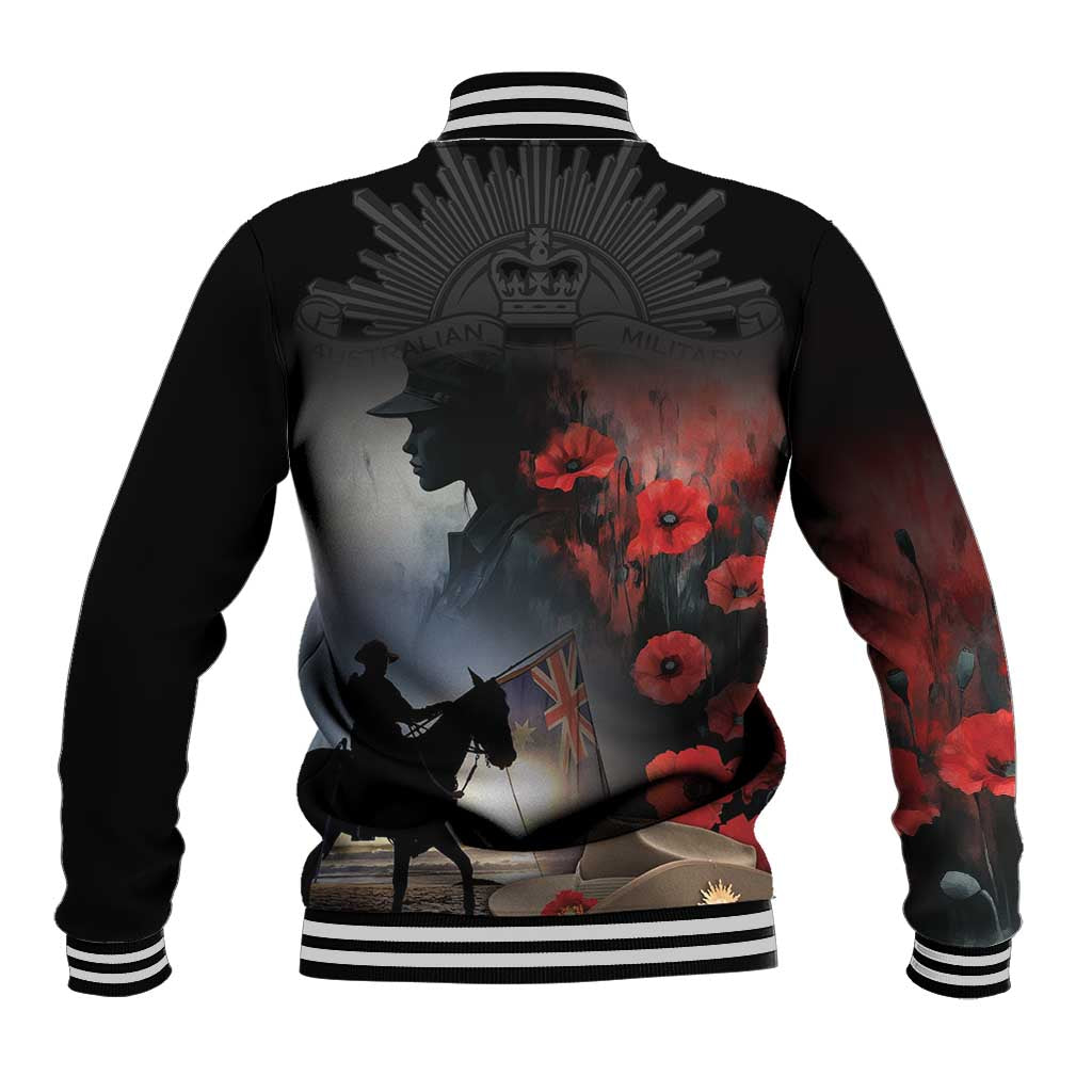 Anzac Day Baseball Jacket Women In War - Lest We Forget