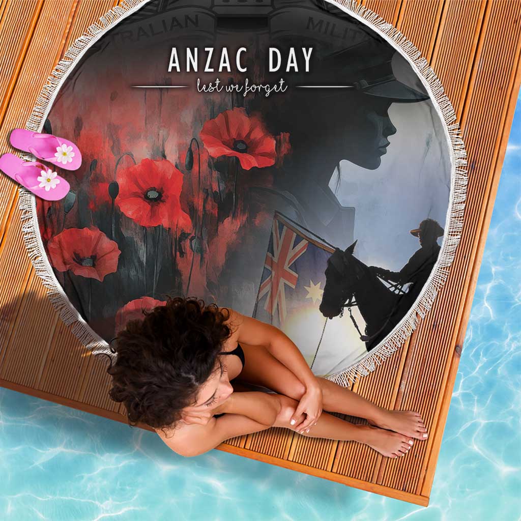 Anzac Day Beach Blanket Women In War - Lest We Forget