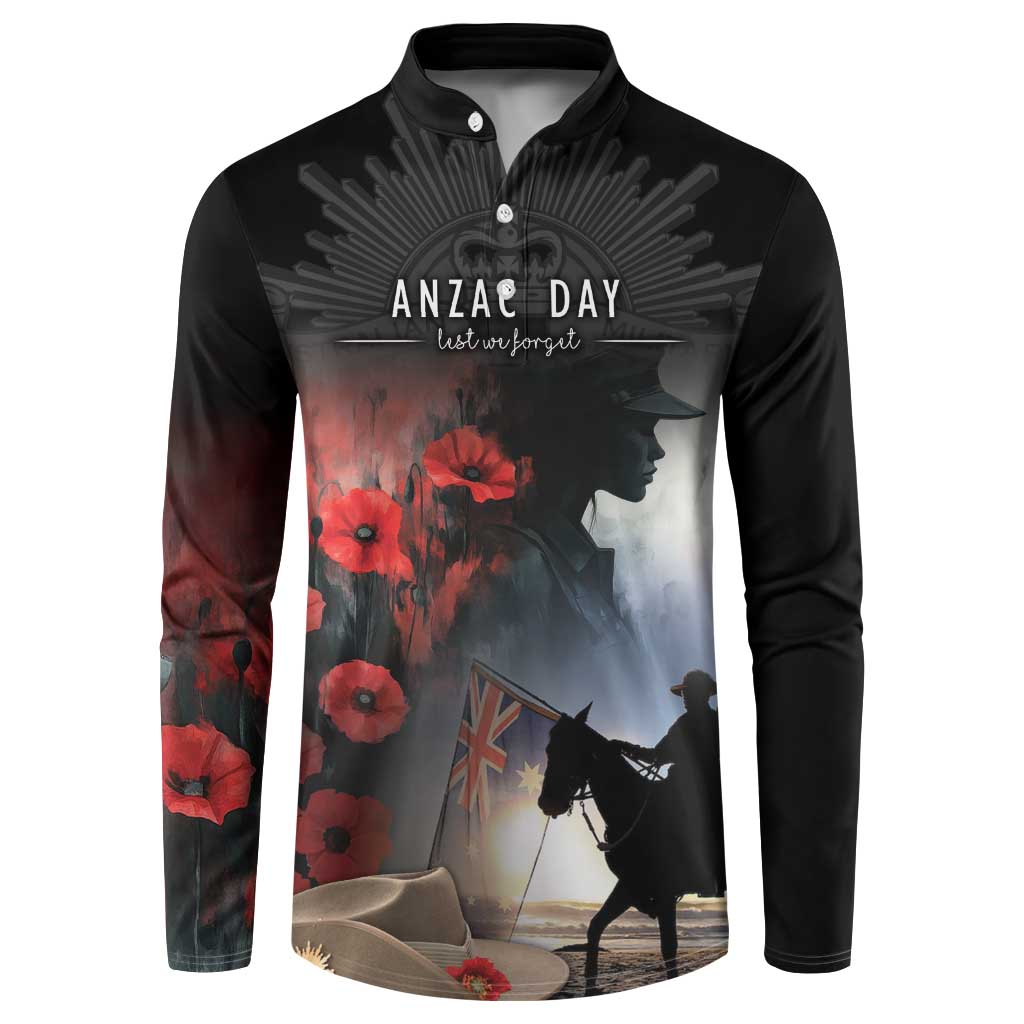 Anzac Day Button Sweatshirt Women In War - Lest We Forget