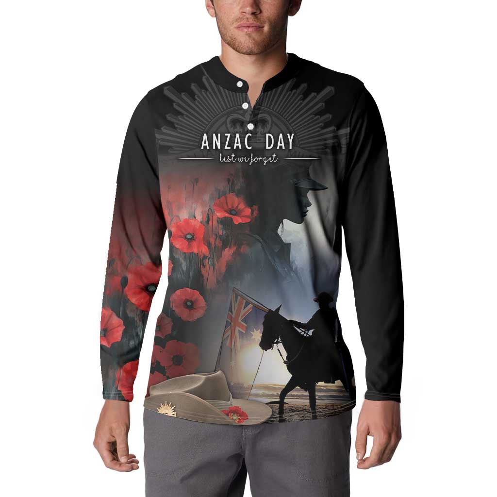 Anzac Day Button Sweatshirt Women In War - Lest We Forget