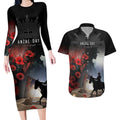 Anzac Day Couples Matching Long Sleeve Bodycon Dress and Hawaiian Shirt Women In War - Lest We Forget