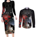 Anzac Day Couples Matching Long Sleeve Bodycon Dress and Long Sleeve Button Shirt Women In War - Lest We Forget