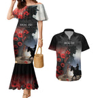 Anzac Day Couples Matching Mermaid Dress and Hawaiian Shirt Women In War - Lest We Forget