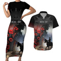 Anzac Day Couples Matching Short Sleeve Bodycon Dress and Hawaiian Shirt Women In War - Lest We Forget