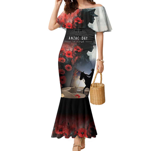 Anzac Day Family Matching Mermaid Dress and Hawaiian Shirt Women In War - Lest We Forget