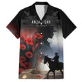 Anzac Day Family Matching Off The Shoulder Long Sleeve Dress and Hawaiian Shirt Women In War - Lest We Forget