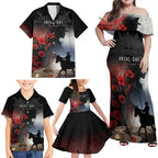 Anzac Day Family Matching Off Shoulder Maxi Dress and Hawaiian Shirt Women In War - Lest We Forget
