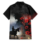 Anzac Day Family Matching Off Shoulder Short Dress and Hawaiian Shirt Women In War - Lest We Forget
