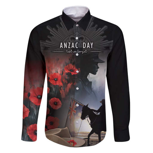 Anzac Day Family Matching Off Shoulder Short Dress and Hawaiian Shirt Women In War - Lest We Forget